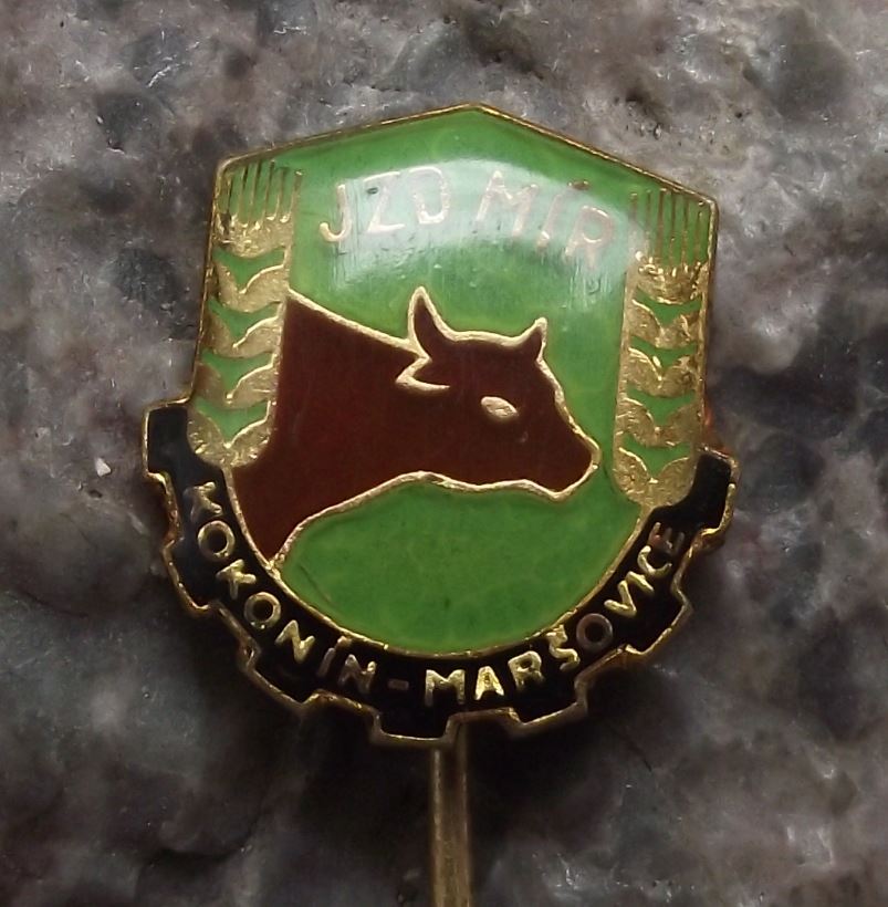 JZD Czechoslovakia Agricultural Collective Farming Union Kokonin Pin Badge