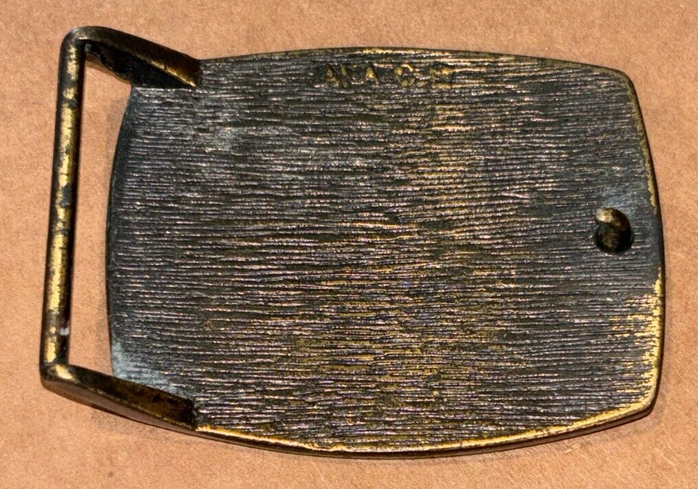 FARMERS UNION ELEVATOR. NEWTOWN, NORTH DAKOTA, Metal & Leather Belt Buckle