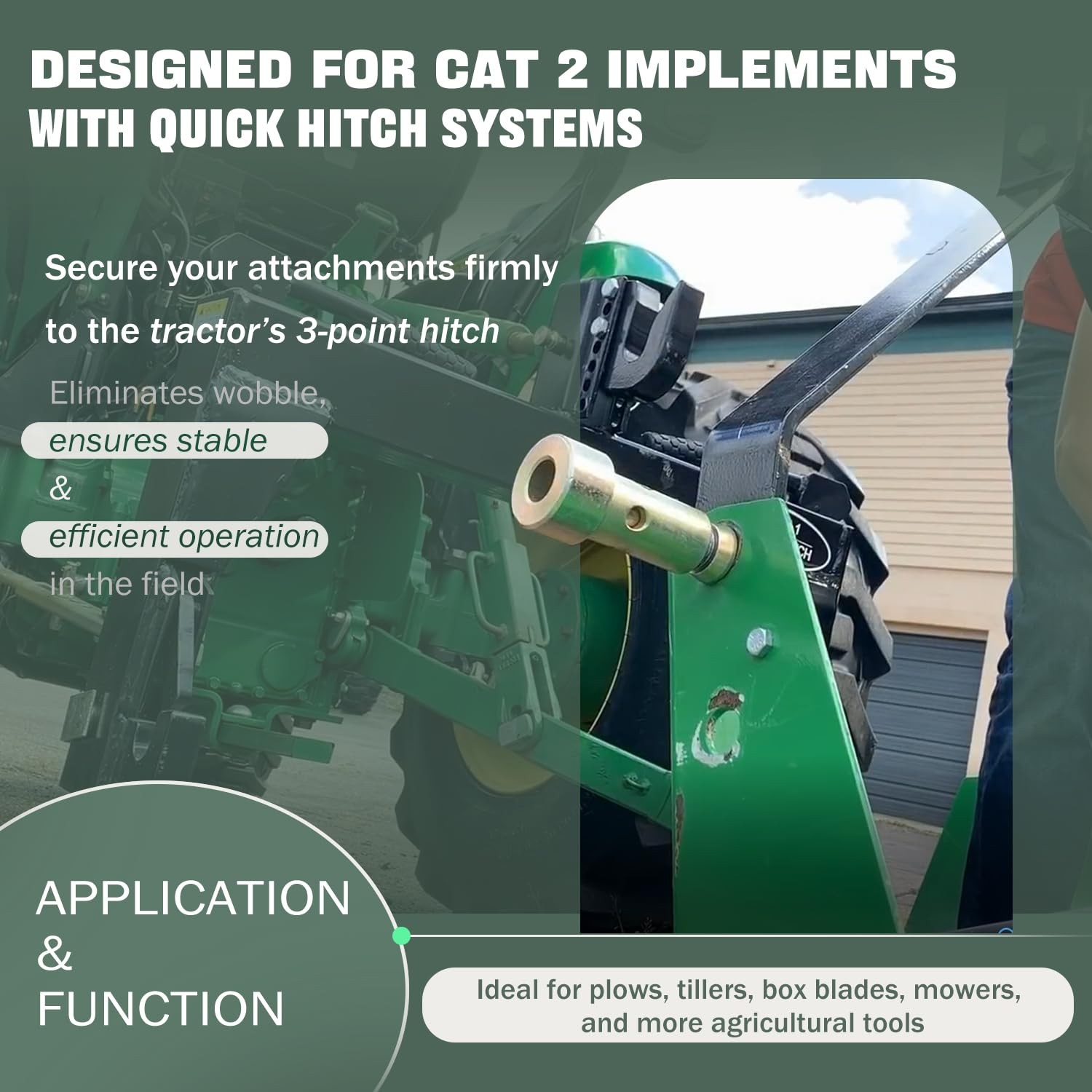 Cat 2 Quick Hitch Bushing Kit Fits 1-1/8&Prime; OD Pins – Complete with 4 Bushings
