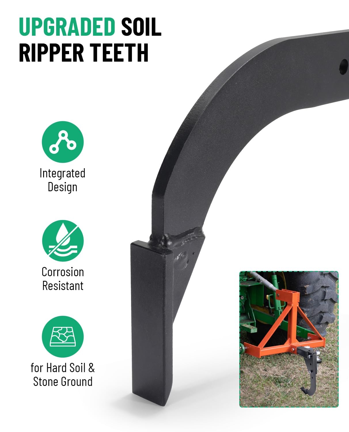 Racewill Upgraded Hitch Mounted Ripper for ATV/UTV/Tractor/Lawn Mower with 2 …