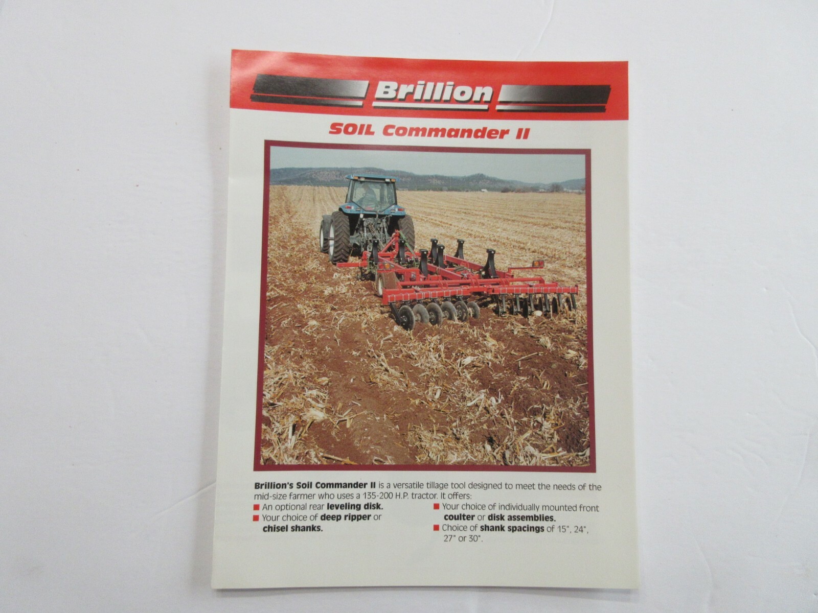 Brillion Soil Commander ll Sales Brochure 4 Page