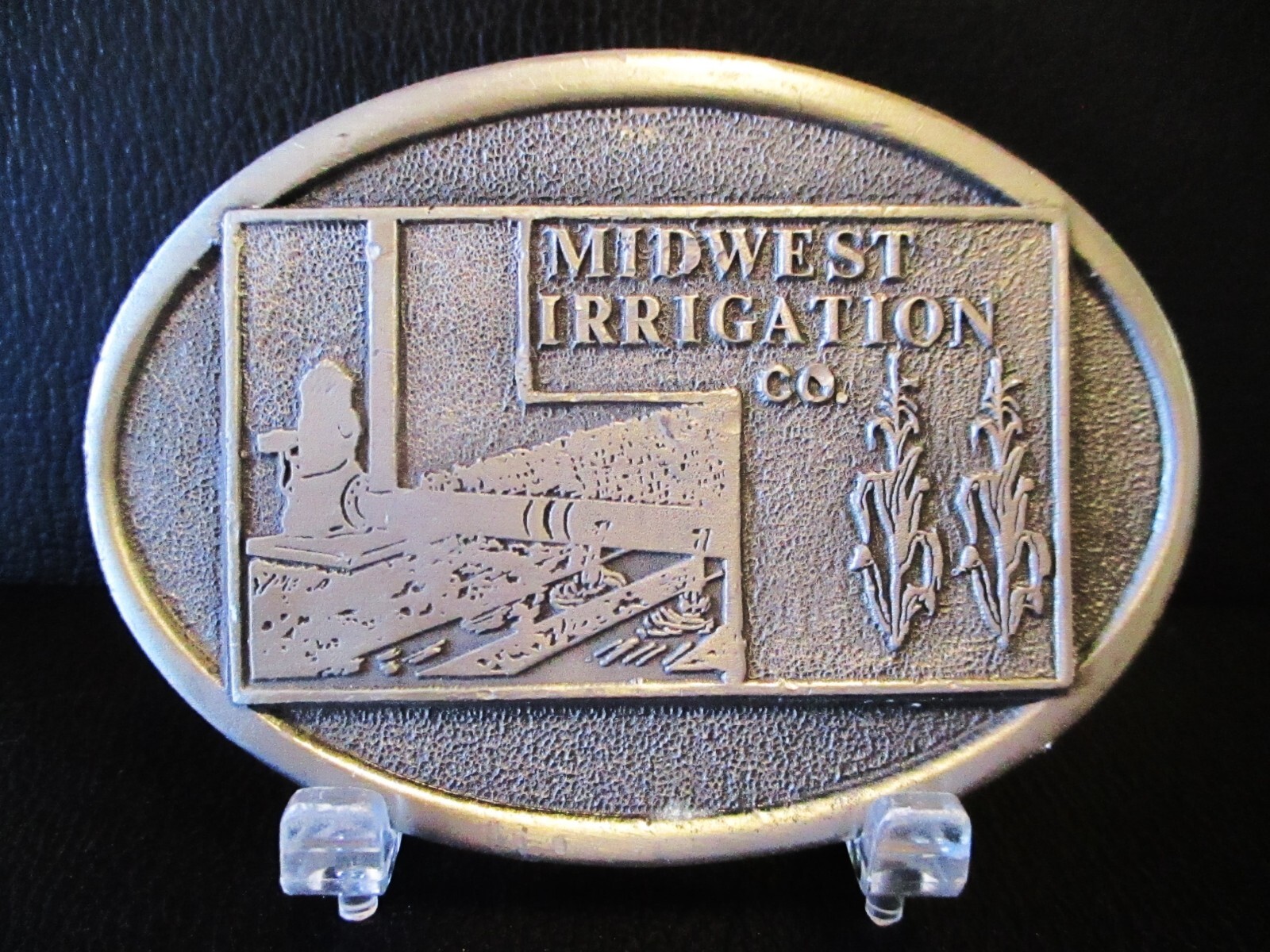 Midwest Irrigation Co Henderson NE Pewter Belt Buckle 1983 Limited Edition Adezy