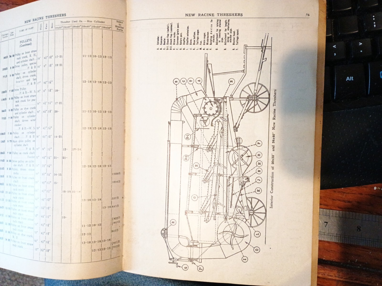 Vintage 1927 Repair Part Farm Catalog Book New Racine Threshers Thresher Machine