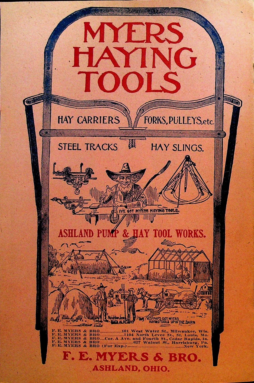 FE Myers & Bro Ashland Pump & Hay Tool Works Catalog ca 1910 Clover Leaf