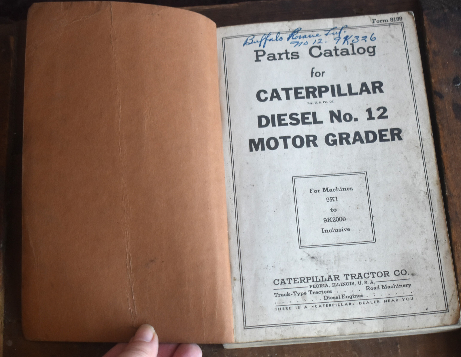 1943 Caterpillar Diesel No 12 Motor Grader Master Parts Catalog Book