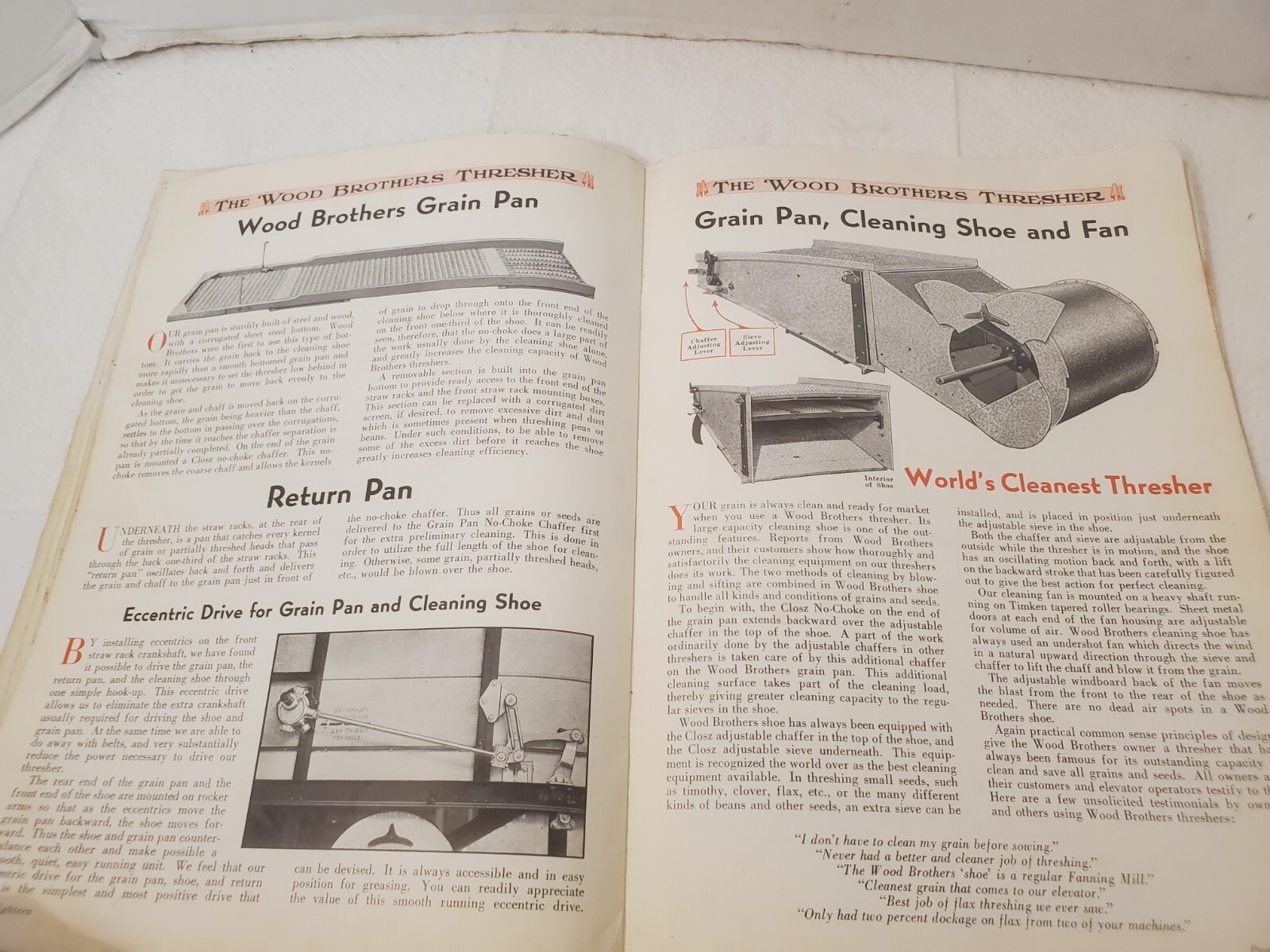 Sales brochure wood Brothers thresher company des moines iowa grain thrashing