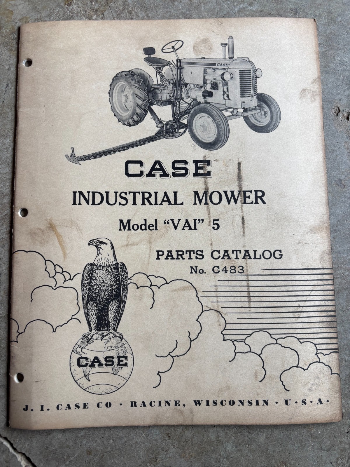 Case Tractor VAI Industrial Mounted Mower Parts Book Manual AMIL26 NO5