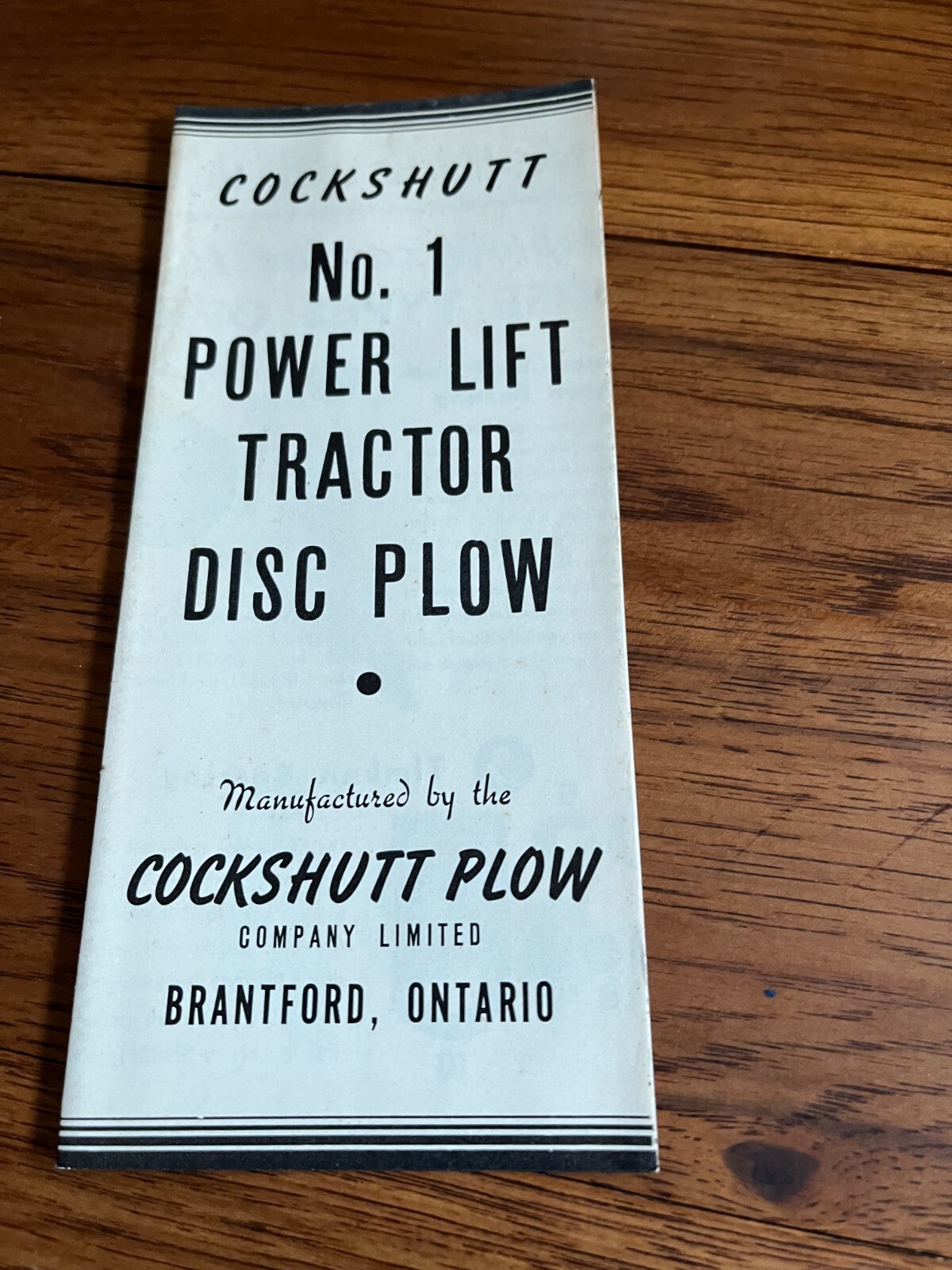 Cockshutt No. 1 Power Lift Tractor Disc Plow for 1940 Brochure FCCA