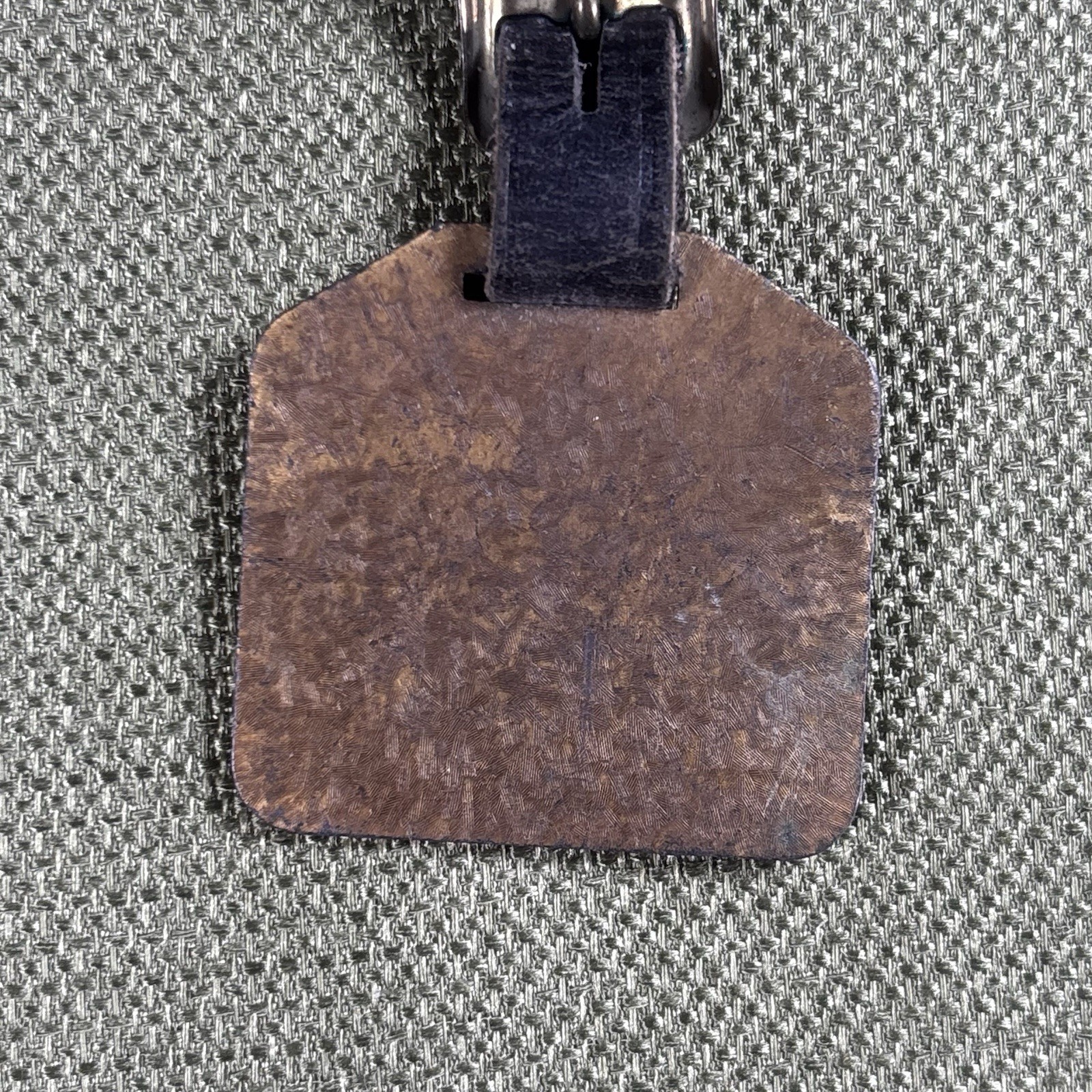 Vintage Michigan Tractor Loader Brass Key Fob Tag Brown Farm Ag Equipment