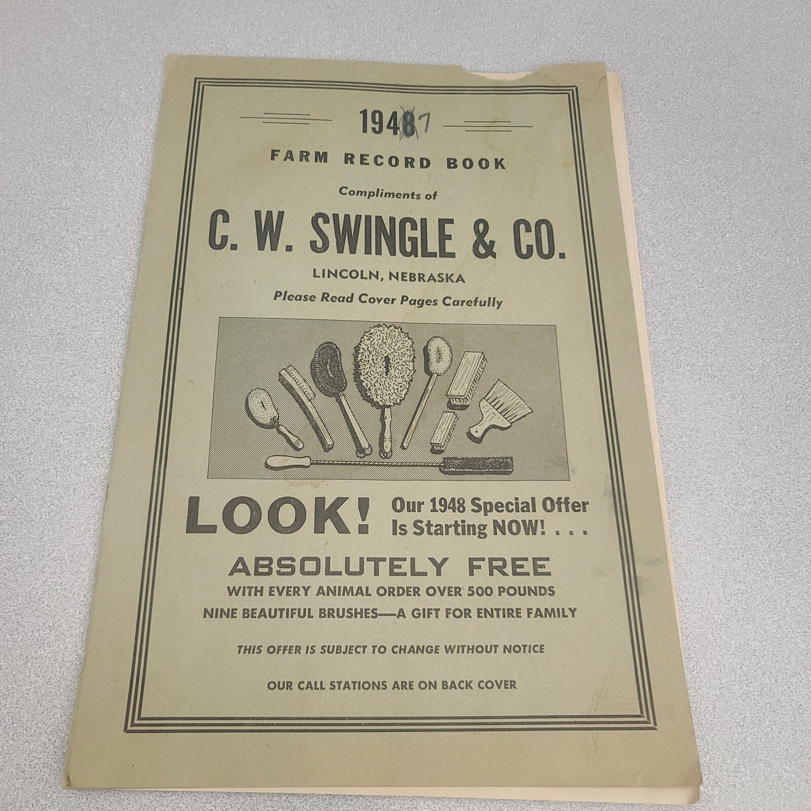 Vtg 1940s Lincoln Nebraska RENDERING CO FARM RECORD BOOKS Advertising Lot 3