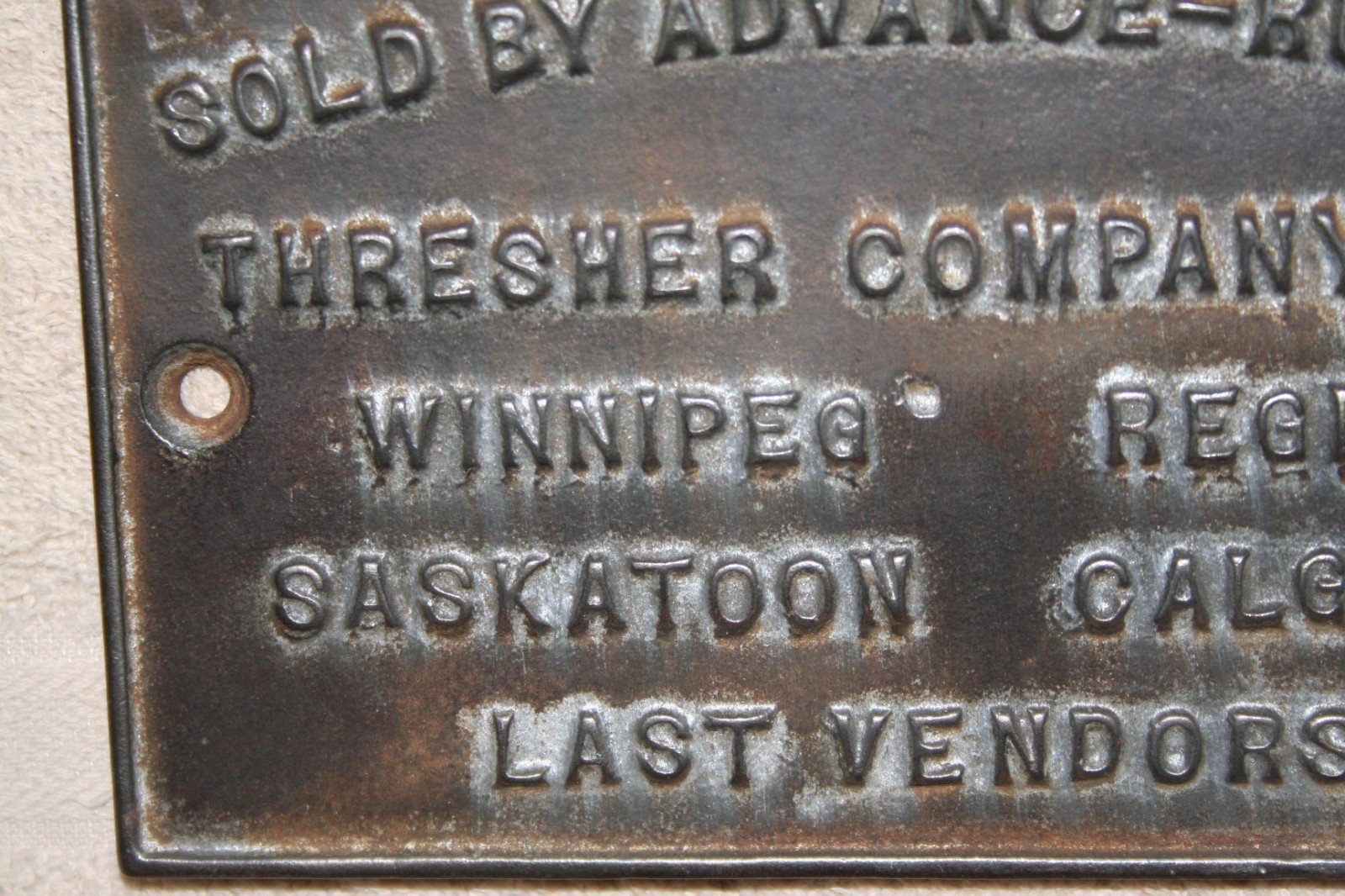ADVANCE-RUMLEY TRACTOR & IMPLEMENT PLATE