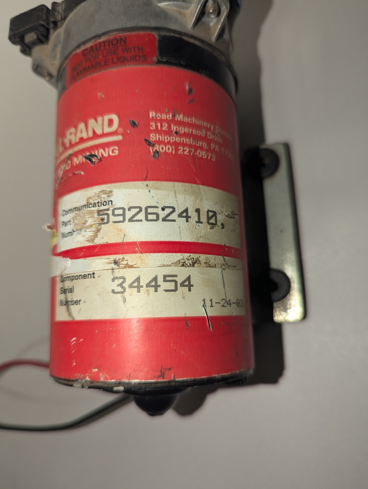 Ingersoll Rand 59262410 1.4 gpm 12 volt diaphragm pump UNTESTED USED FREE SHIPP