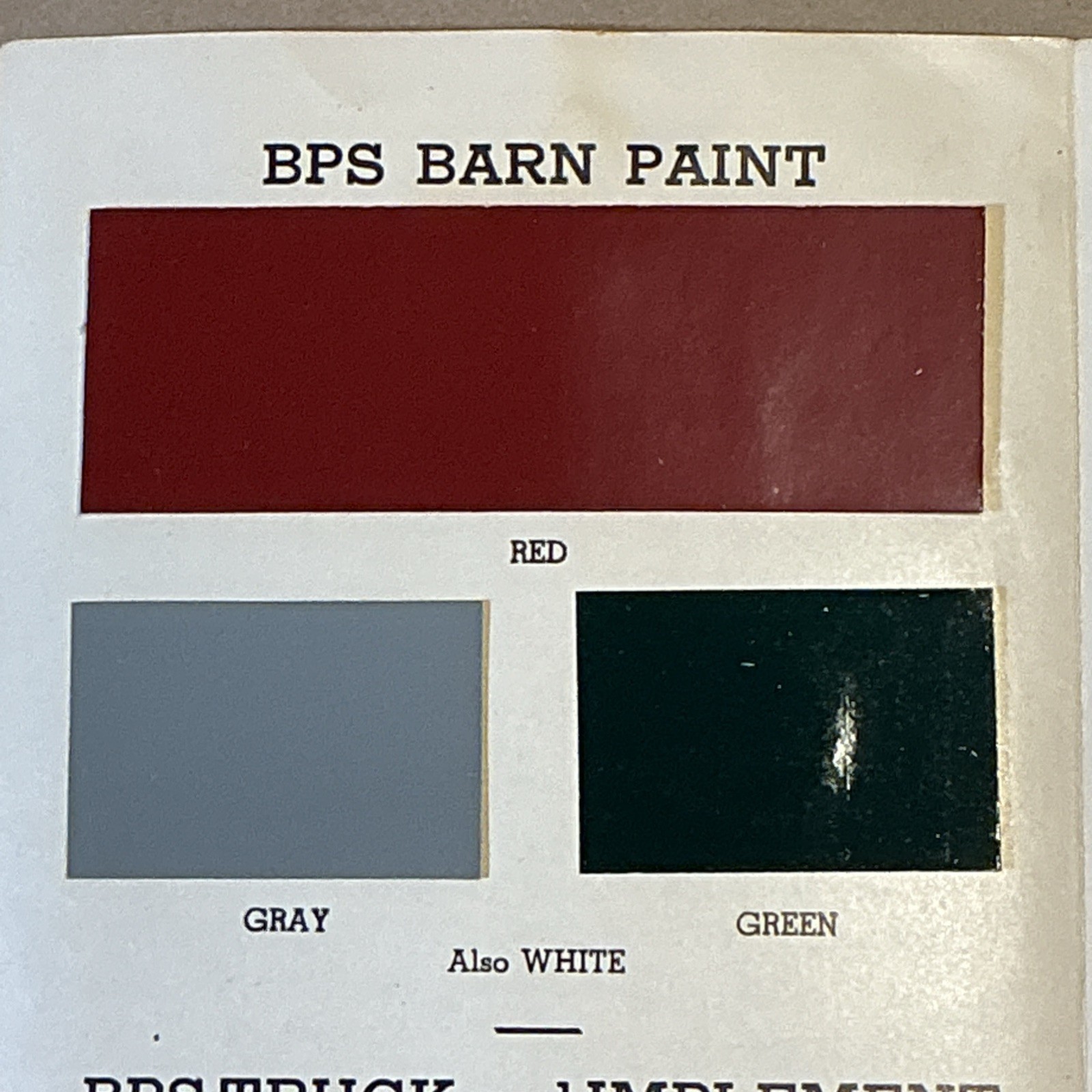 Vintage 1950 Tractor Colors BPS Paint Brochure INV-AD14