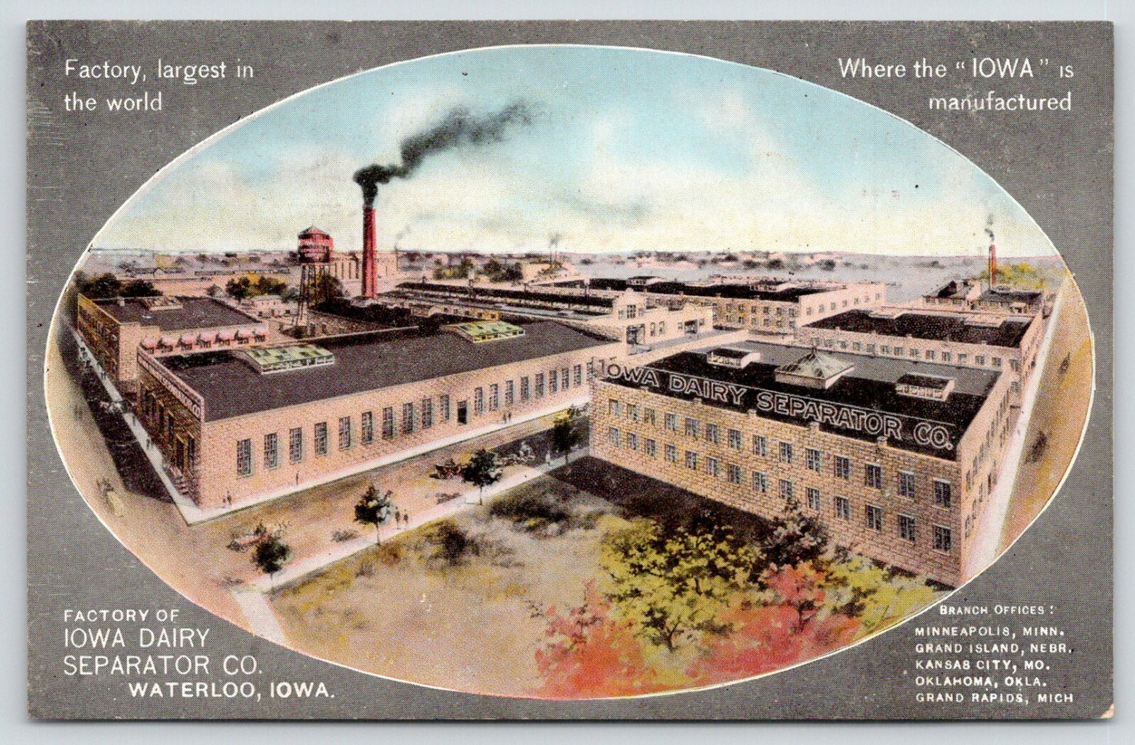 Waterloo Iowa~Mother in Apron Using Dairy Separator Co Factory Machine~Ad c1910