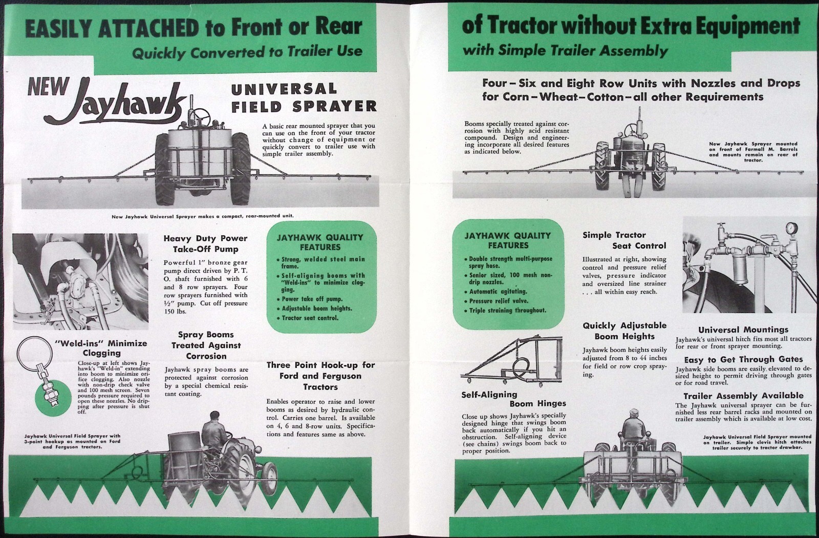 1953 Jayhawk Universal Field Sprayer for Rear or Front Mount Dealer Brochure