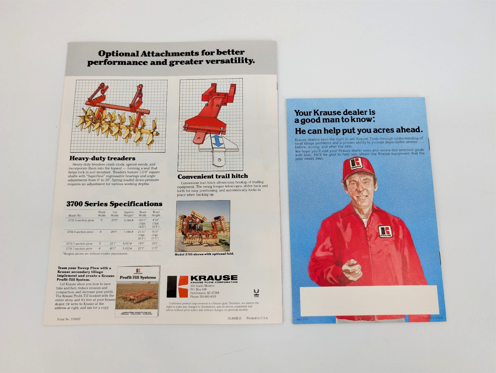 8 pc LOT Vintage Krause Chisel Sweep Plow Field Cultivator Tillage Brochures