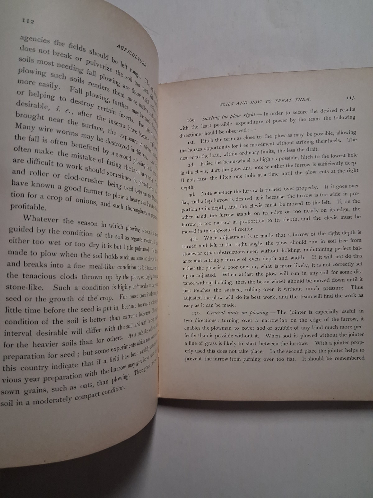 1911 AGRICULTURE Soils Formation TILLAGE DRAINAGE IRRIGATION Brooks