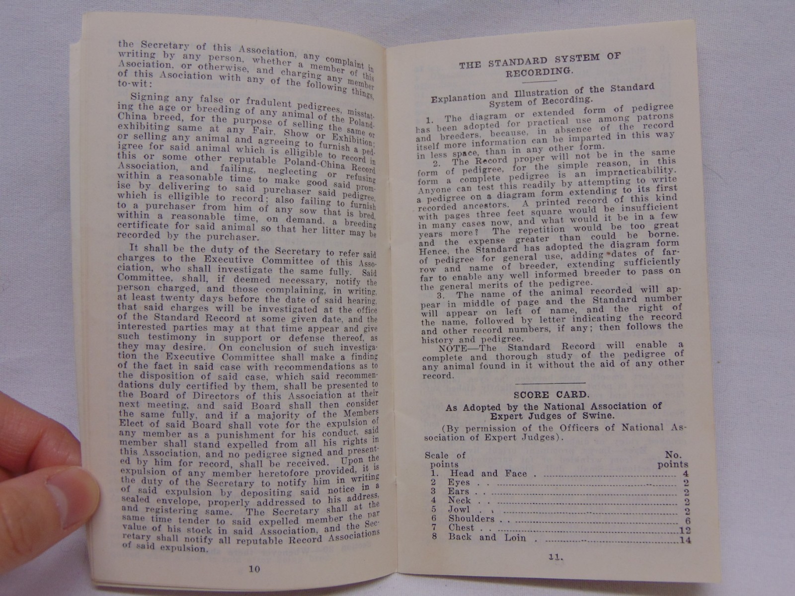 VINTAGE FARM BOOKLET CONSTITUTION & BY LAWS OF STANDARD POLAND-CHINA ASSOCIATION