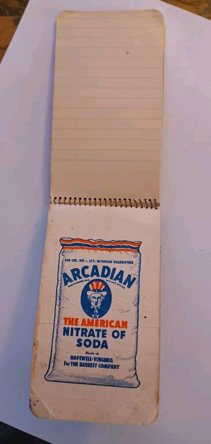 Lot Of 2, 1941 Barrett Nitrogen Blue Notebooks Arcadian Memo Calender Graphic