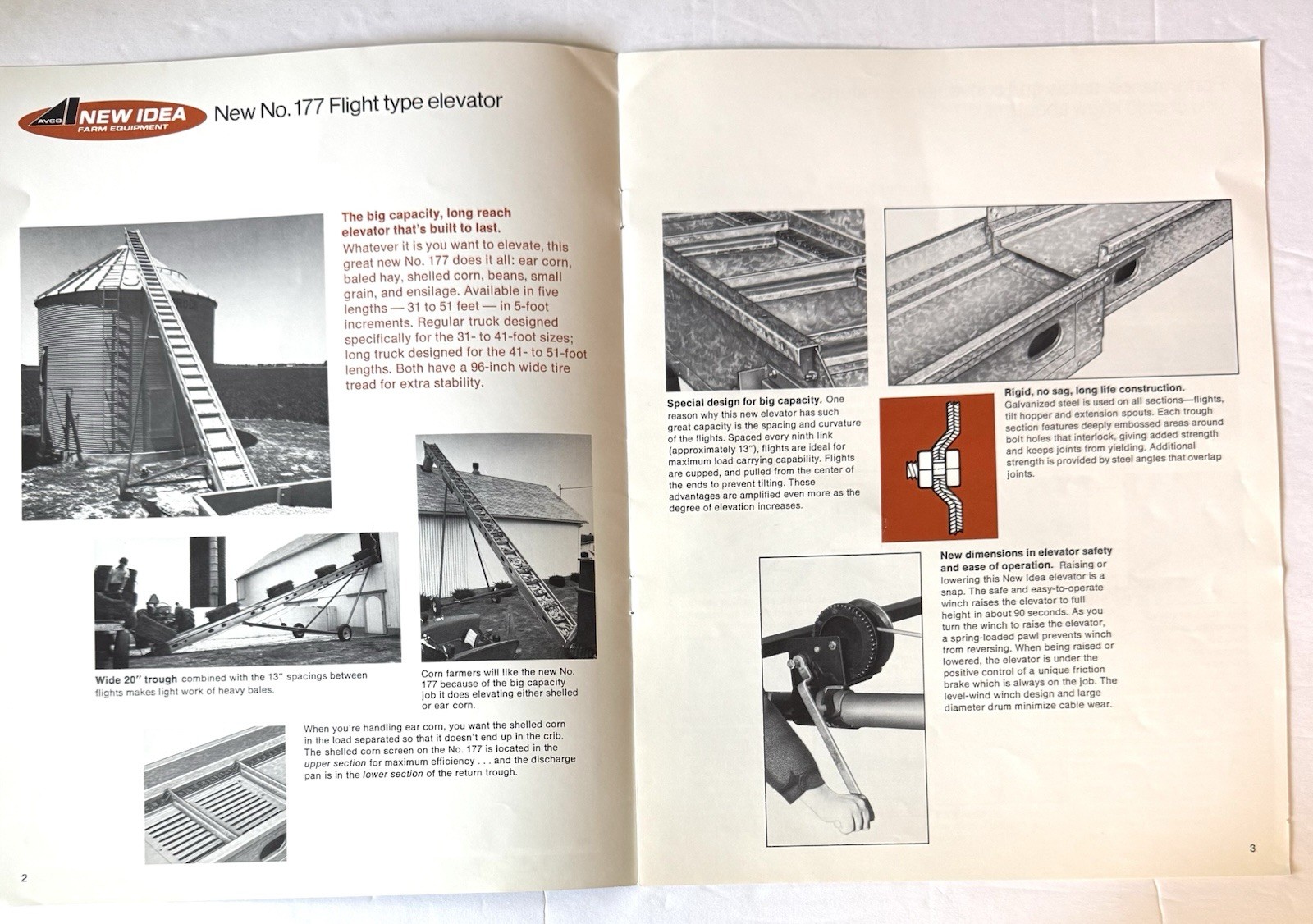 Avco New Idea Farm Equipment Sales Brochure Flight & Auger Elevators