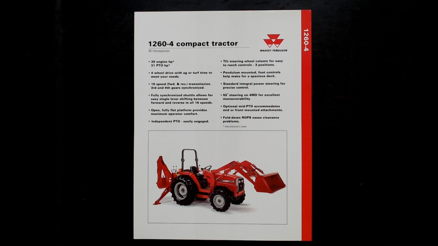 Massey Ferguson 1260-4 Compact Tractor Brochure Vintage Agriculture