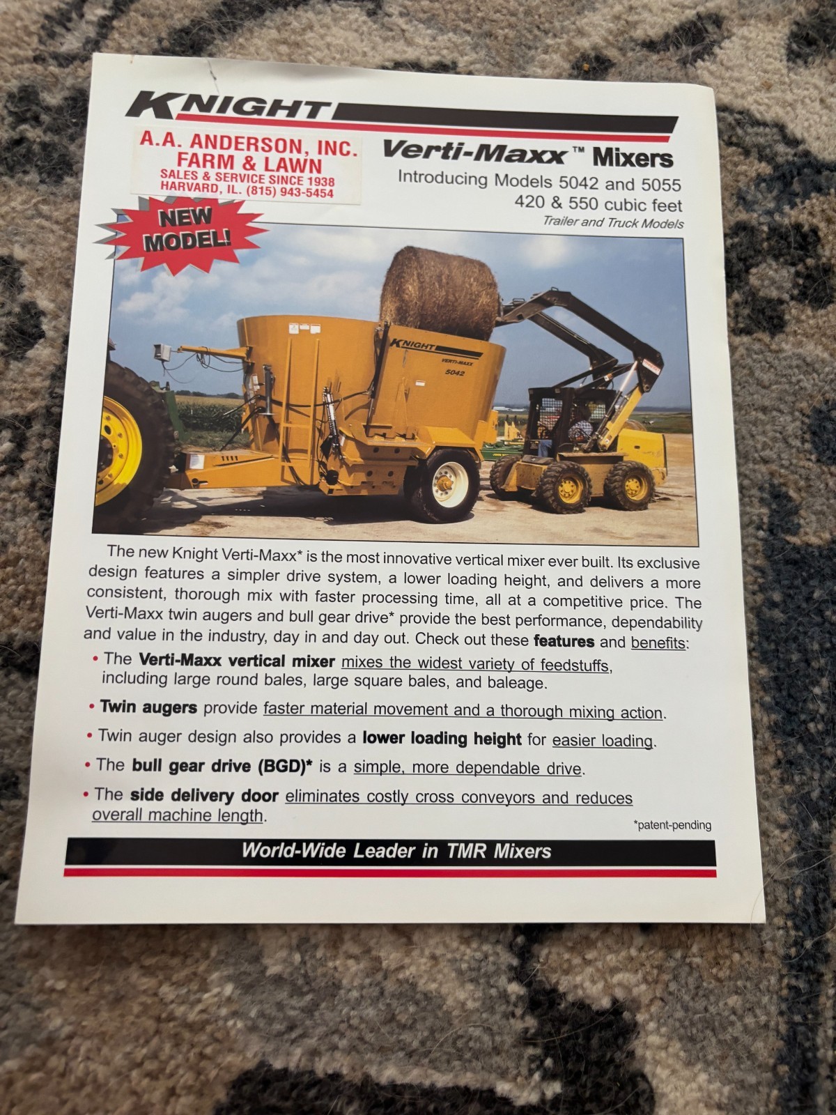 Knight 5042 5055 Verti-Maxx TMR Mixer Brochure FCCA25