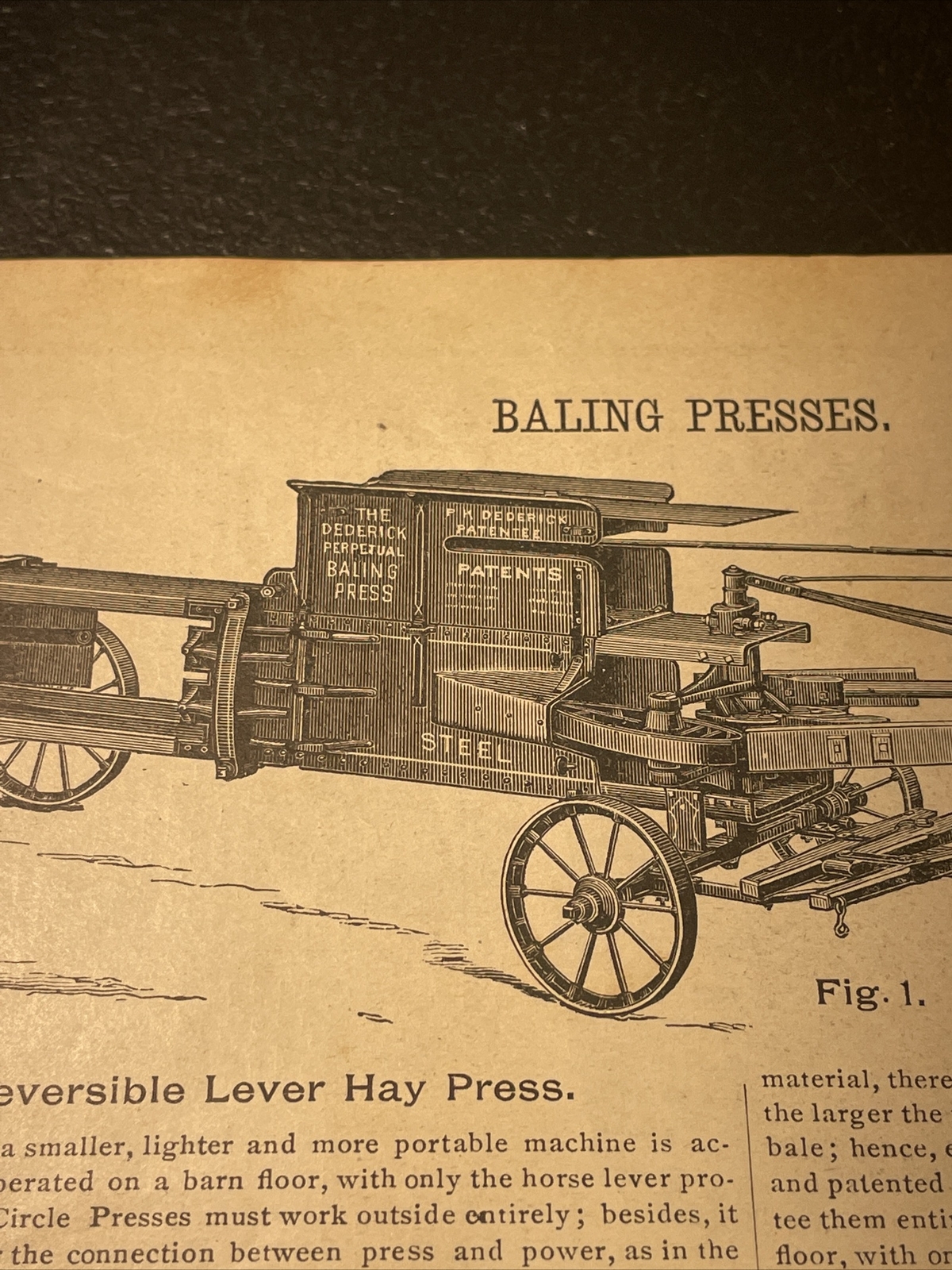 1891 Baldwin – Dederick Bailing Presses – Farm Advertising- New Orleans