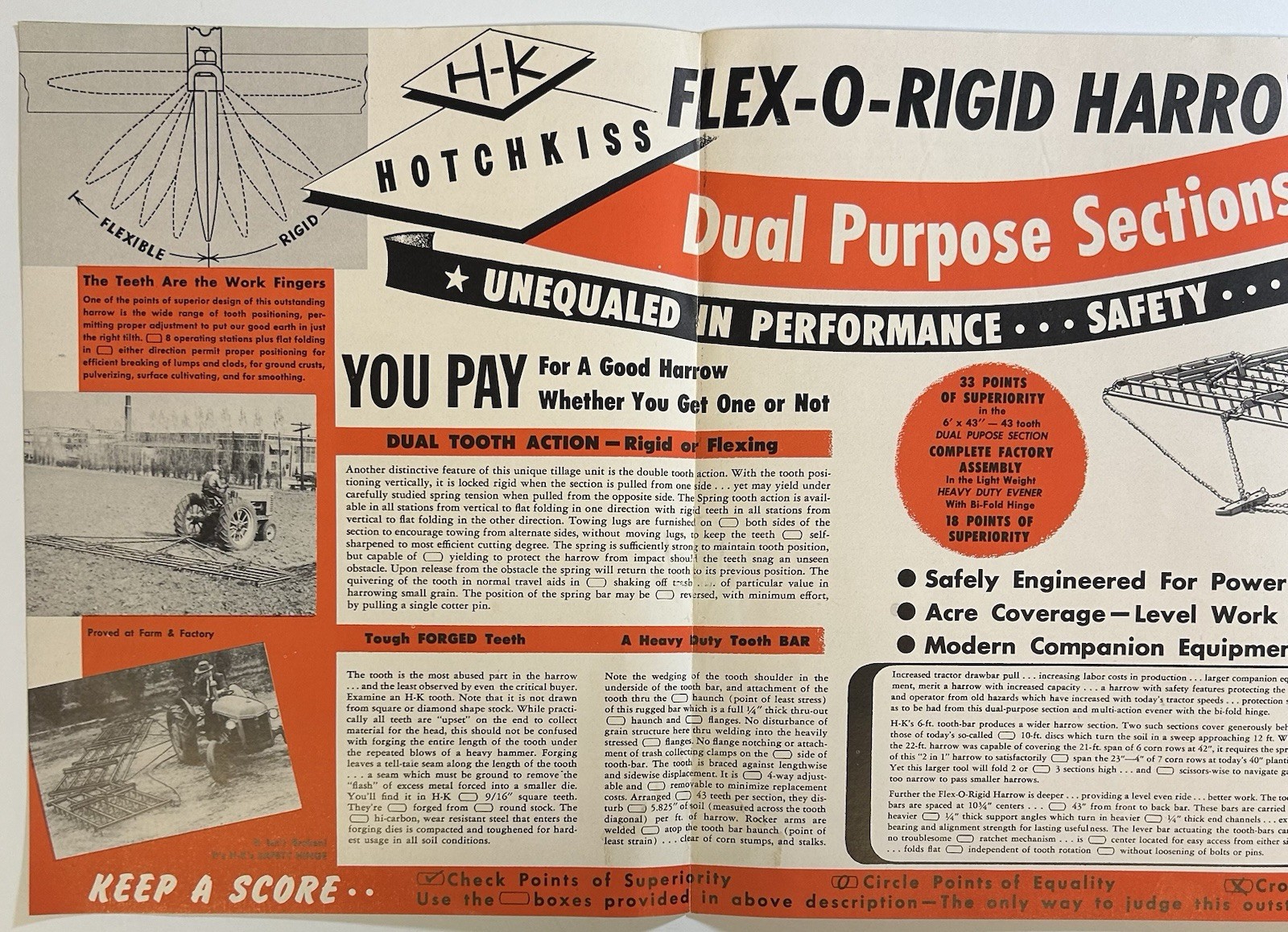 H-K Hotchkiss Steel Fold Out Advertising Brochure, Bradford, Illinois