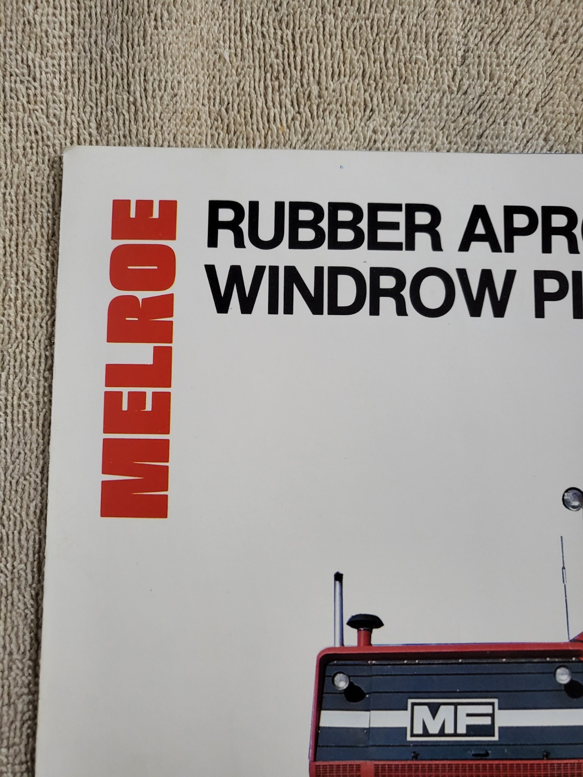 Vintage 1978 Melroe Rubber Apron Windrow Pickup MF Combine Brochure Clark Ag