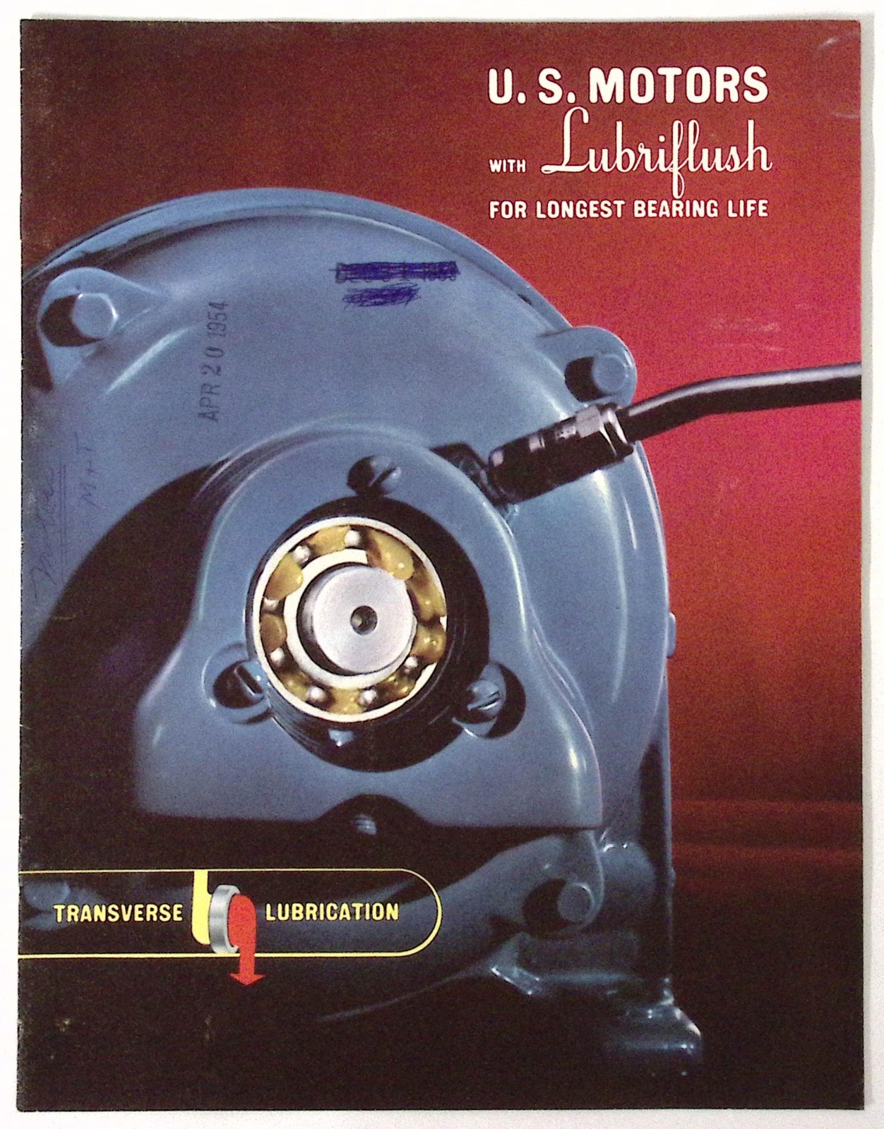 1953 US Motors Lubriflush Transverse Lubrication Brochure US Electrical Motors