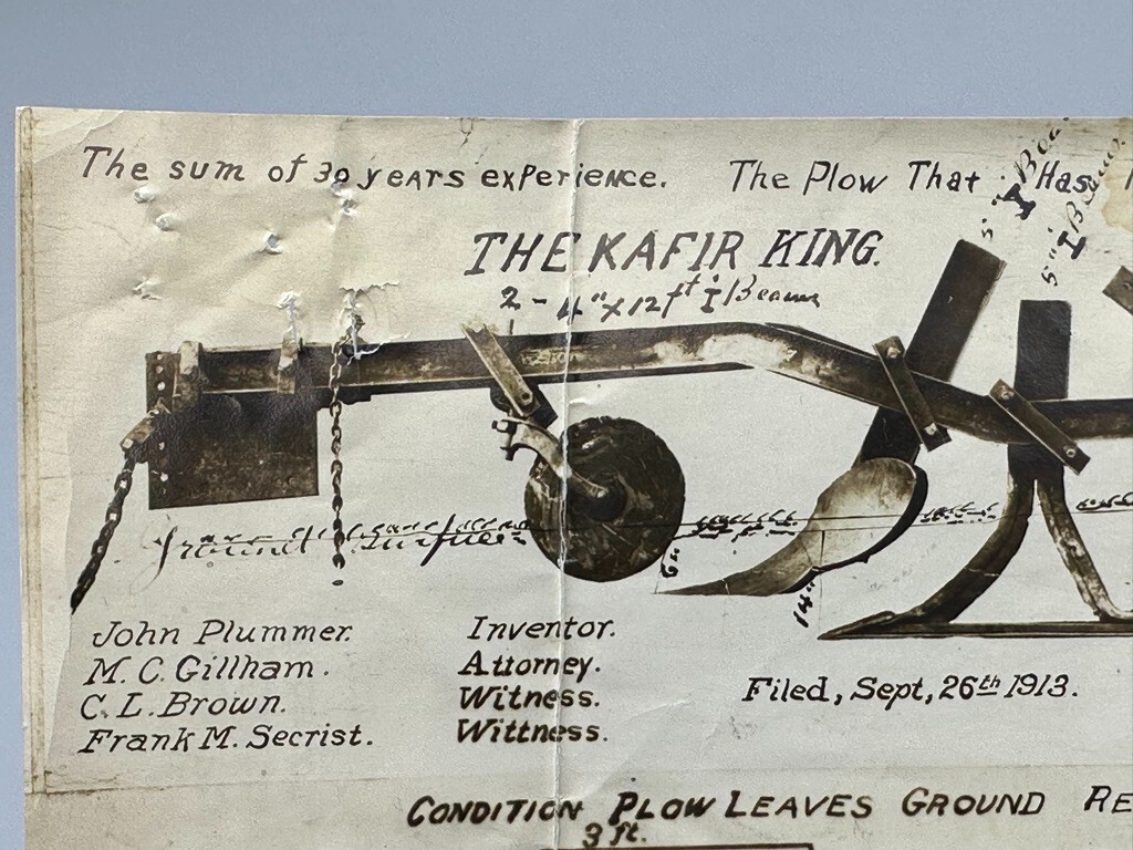1913 Kafir Corn King PLOW Kansas FARM Photo Advertising Mailer