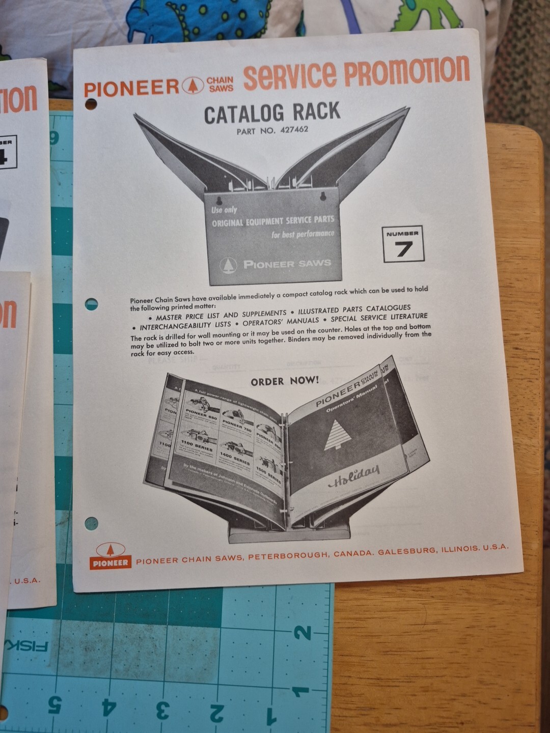 4 1960&rsquo;s Pioneer Chainsaw Dealer Service Promotion Brochures Flyers