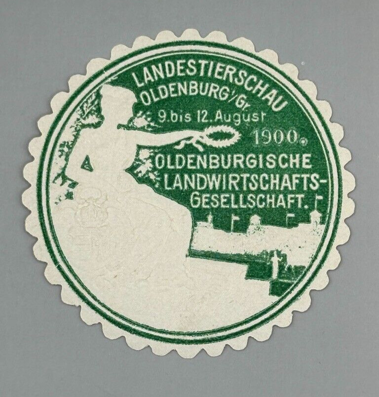1900 OLDENBURG Germany FARM EXPO Agricultural Advertising POSTER STAMP
