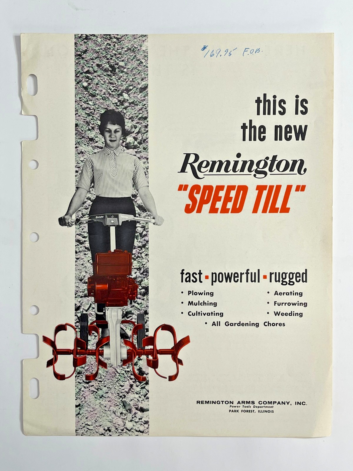 Original 1960s Remington Speed Till Rototiller Dealer Sales Brochure