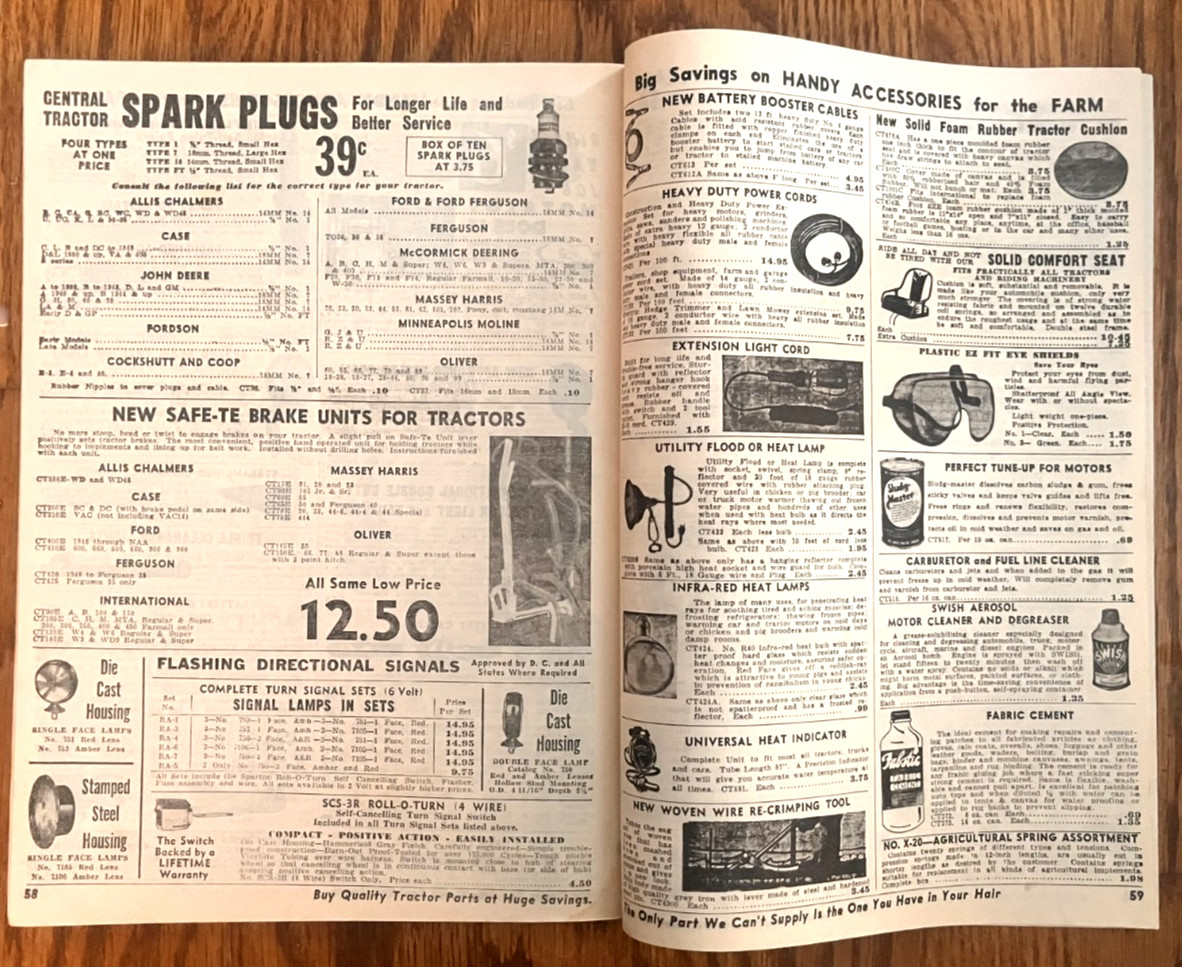 Central Tractor 1959 72-page farm tractor catalog parts & accessories