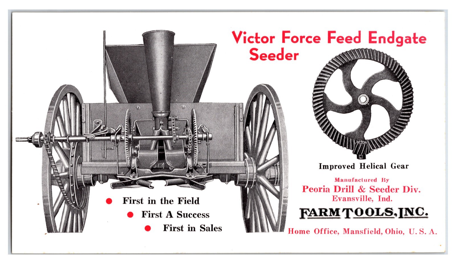 Farm Tools Inc. Victor Force Endgate Seeder Original Print Ad (6in x 4) Brochure