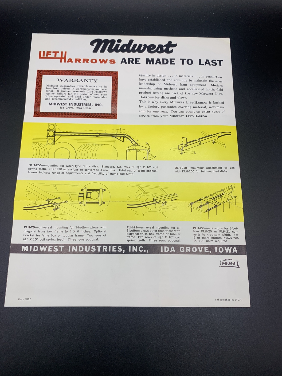 Pair Fantastic 1960’s Midwest Industries Farm Equipment Brochures-Ida Grove Iowa