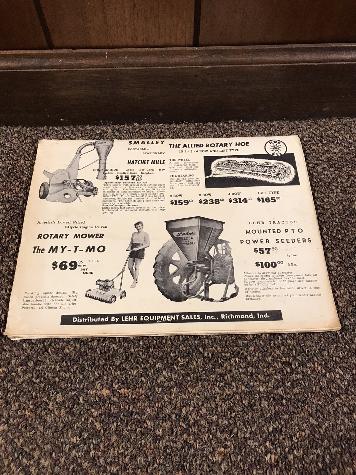 Vintage original Lehr equipment advertisement sales brochure package