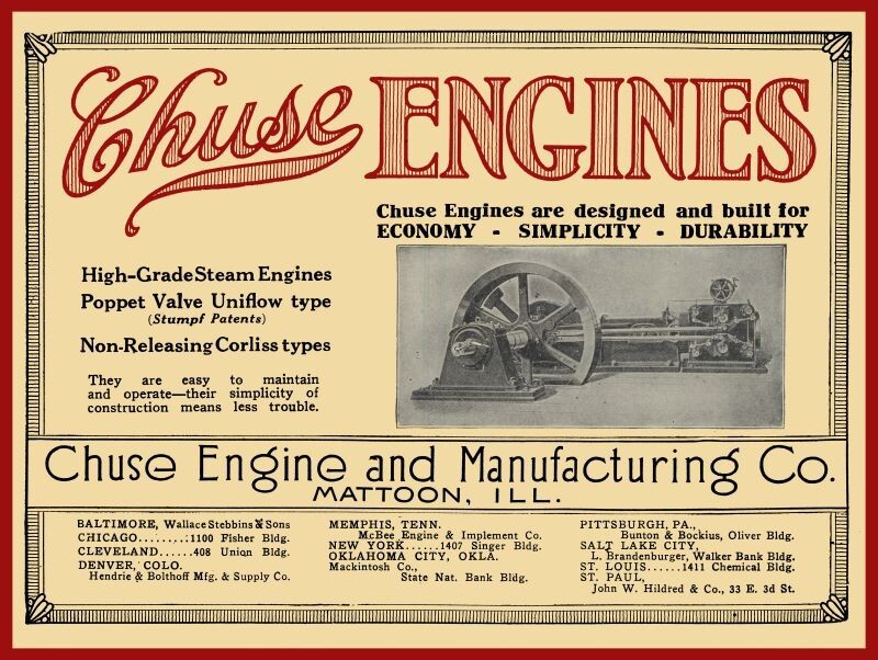 1920 Chuse Engines of Mattoon, Illinois NEW Metal Sign: 12×16&Prime; Large Size