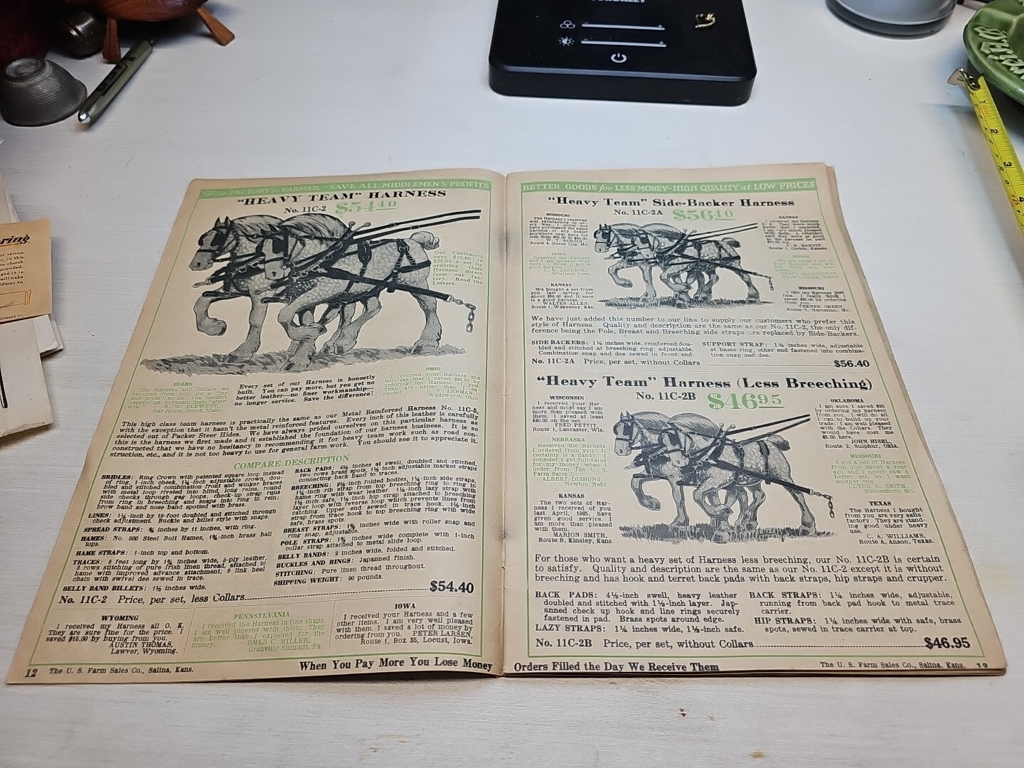 1900s U.S. FARM SALES CO. SALLINA KANSAS CATALOG Farm Sales Catalog Book