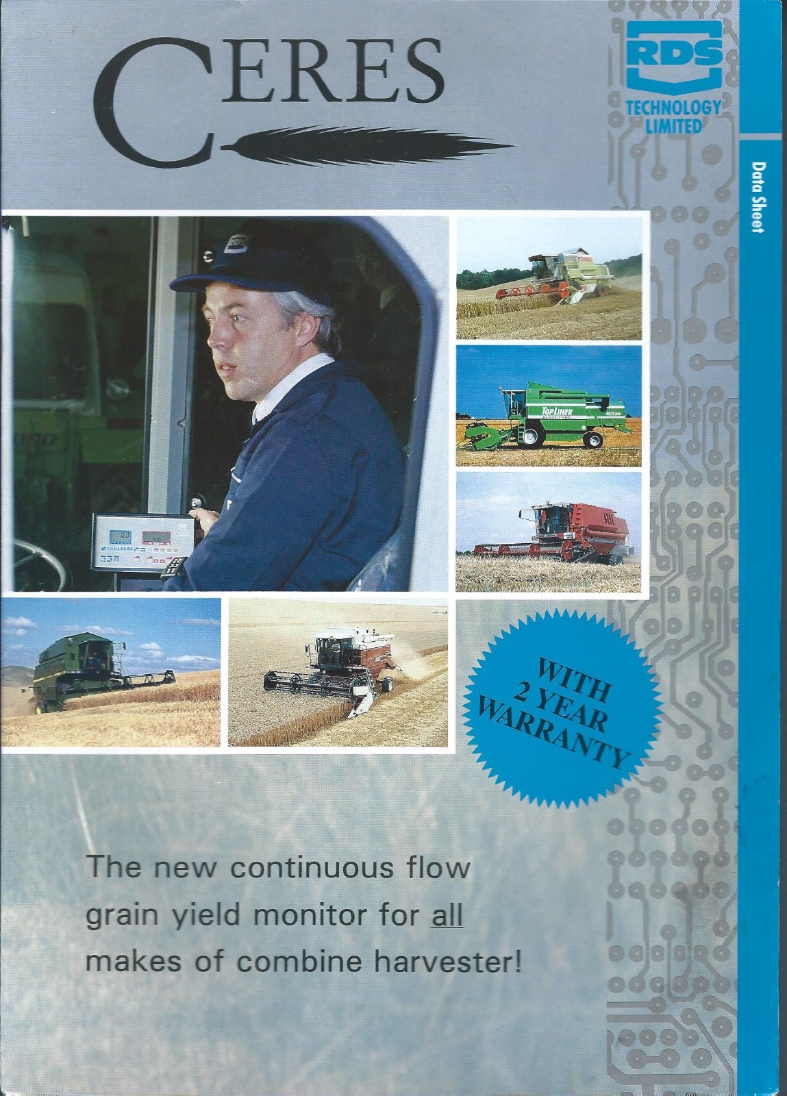 Farm Equipment Brochure – RDS – Ceres – Grain Yield Monitor – c1992 (F5701)