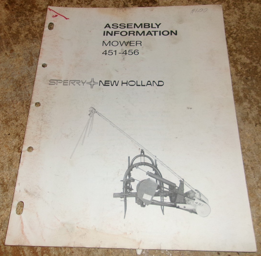 1976 451-456 new holland mower assembly instructions good used