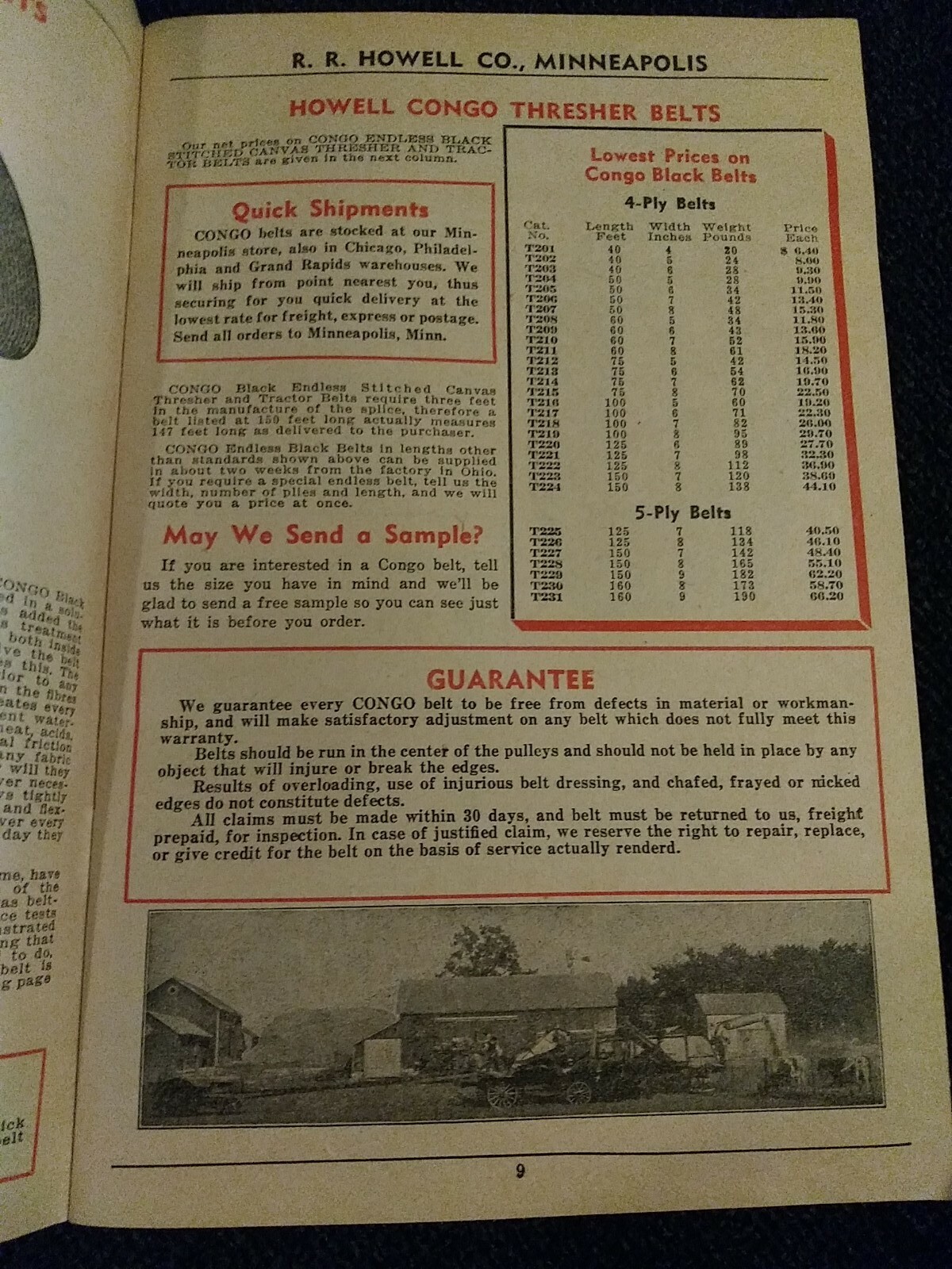 Old Catalog RR Howell Minneapolis MN Thresher Power Farming Saw Mill Supplies