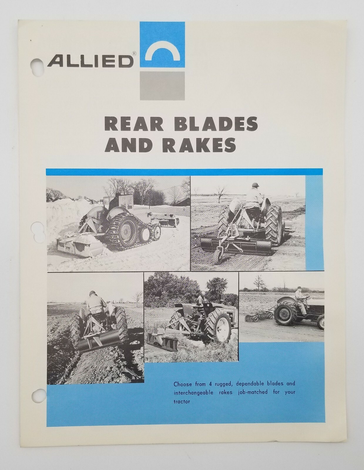 Vintage Allied Rear Blades & Rakes Chicago Sales & Dealer Advertising Brochure