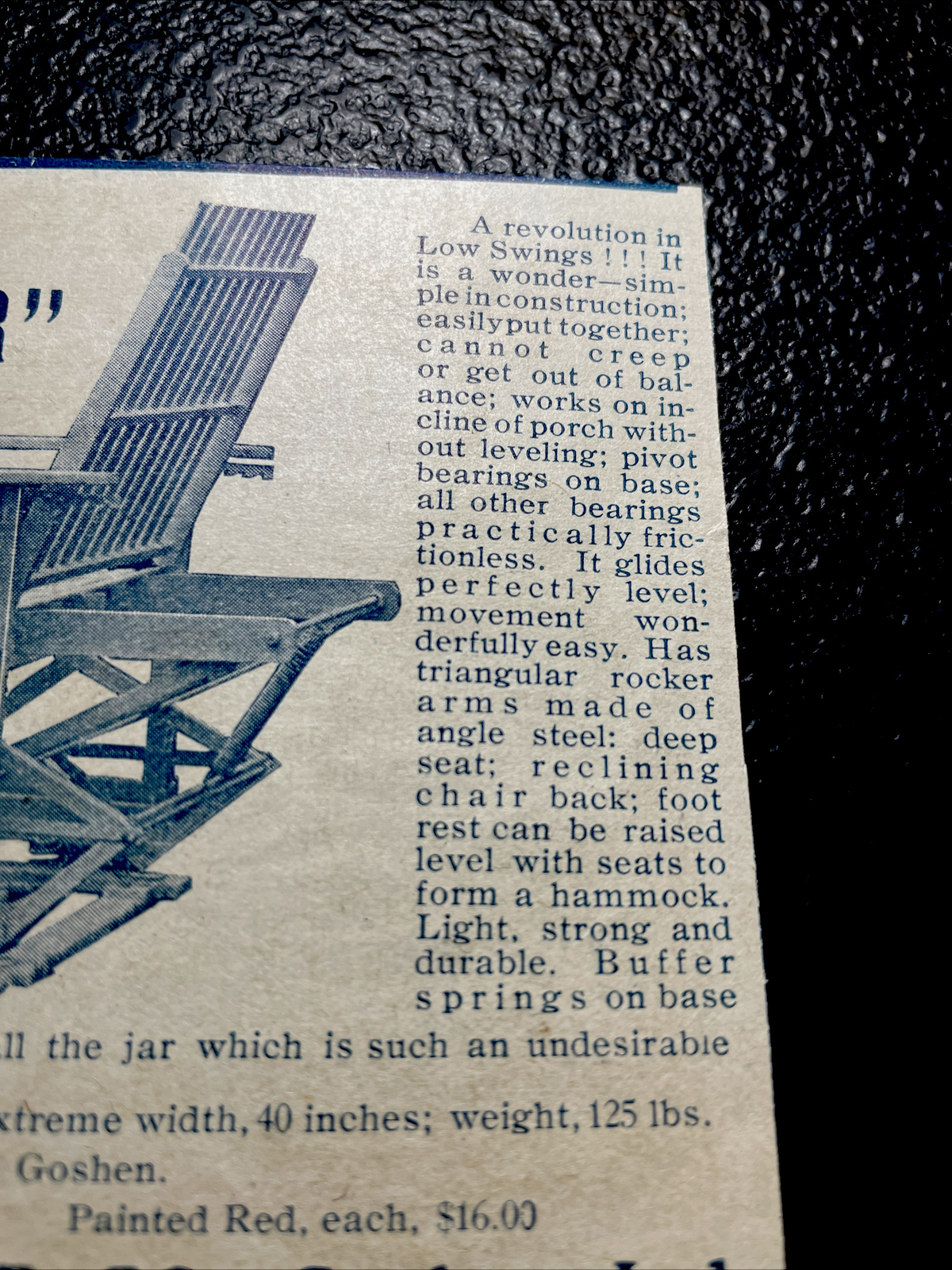 ORIGINAL 1907 E-Z Glider Goshen Churn & Ladder Co. Farm Advertising – Indiana
