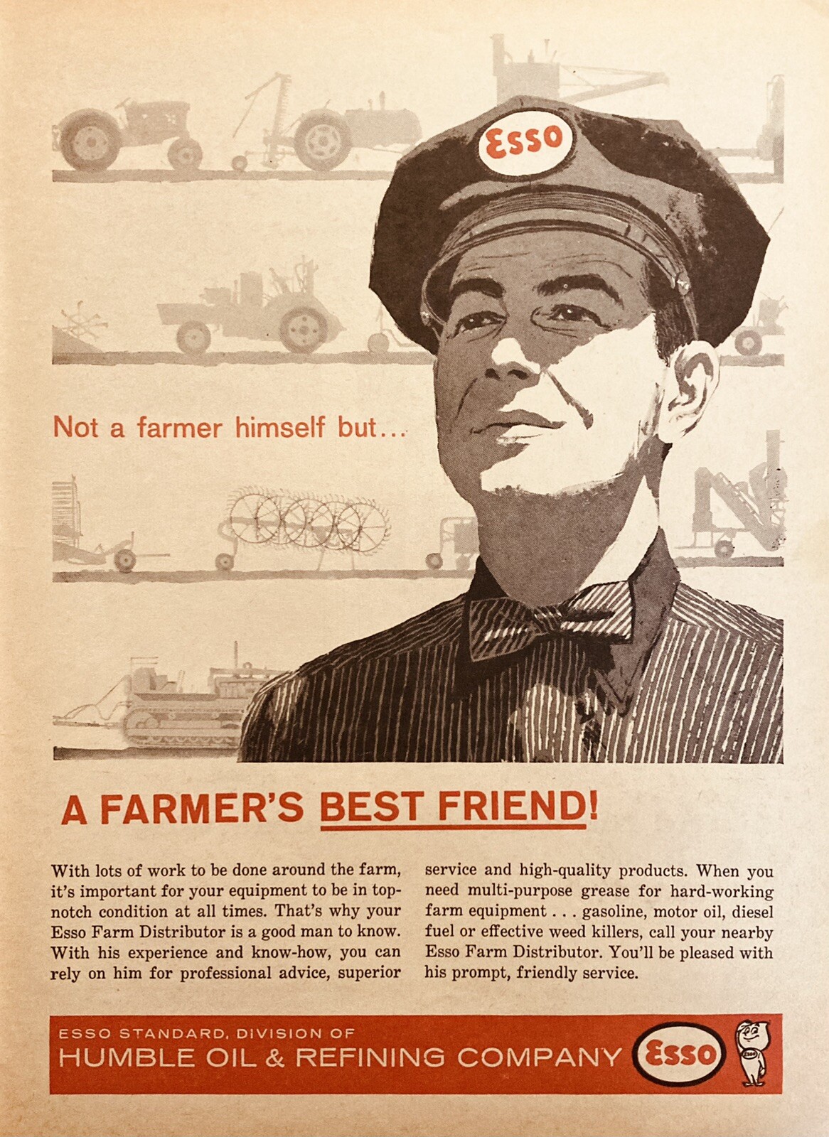 1961 AD.(XH75)~HUMBLE OIL & REFINING CO. ESSO FARM OIL AND GASOLINE