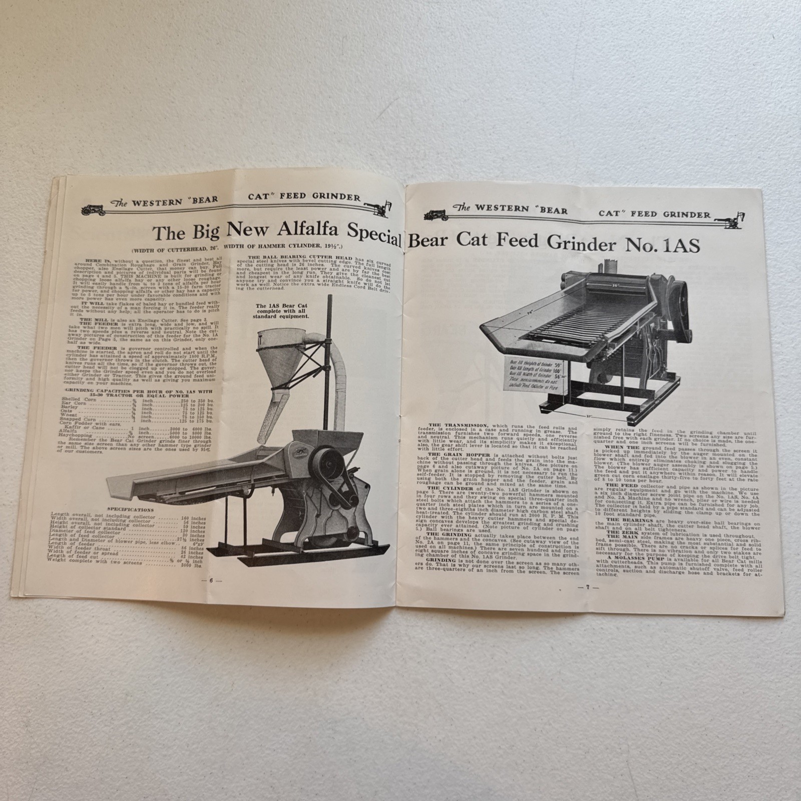 Western Land Roller Co. The Western Bear-Cat Feed Grinder Catalog 1940
