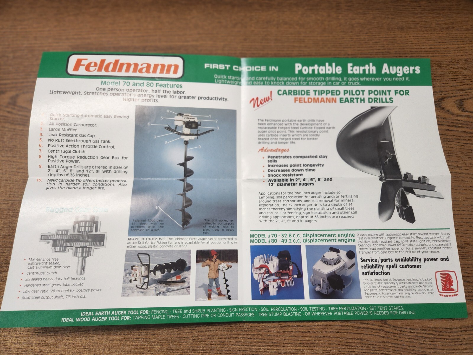 Feldmann advertising: Portable Augers, Aerator Manual, and the Devil Stick