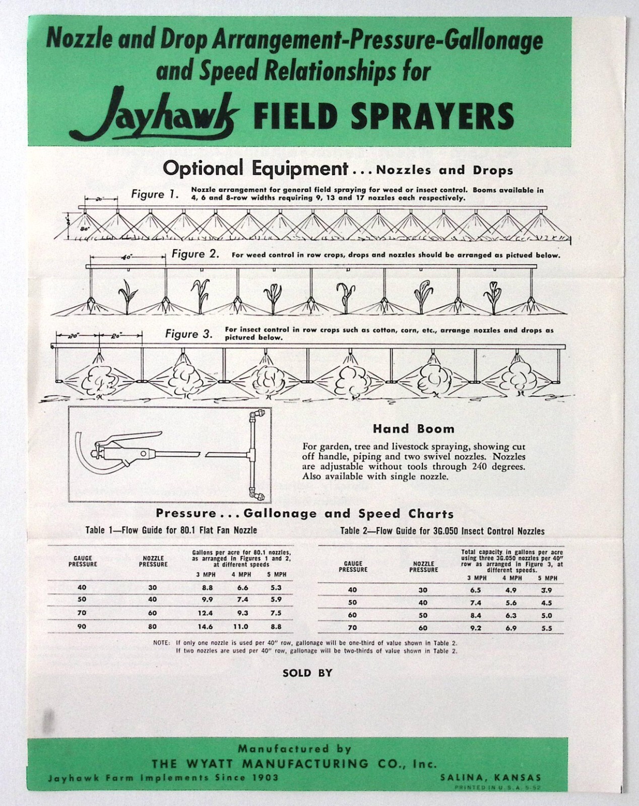 1953 Jayhawk Universal Field Sprayer for Rear or Front Mount Dealer Brochure