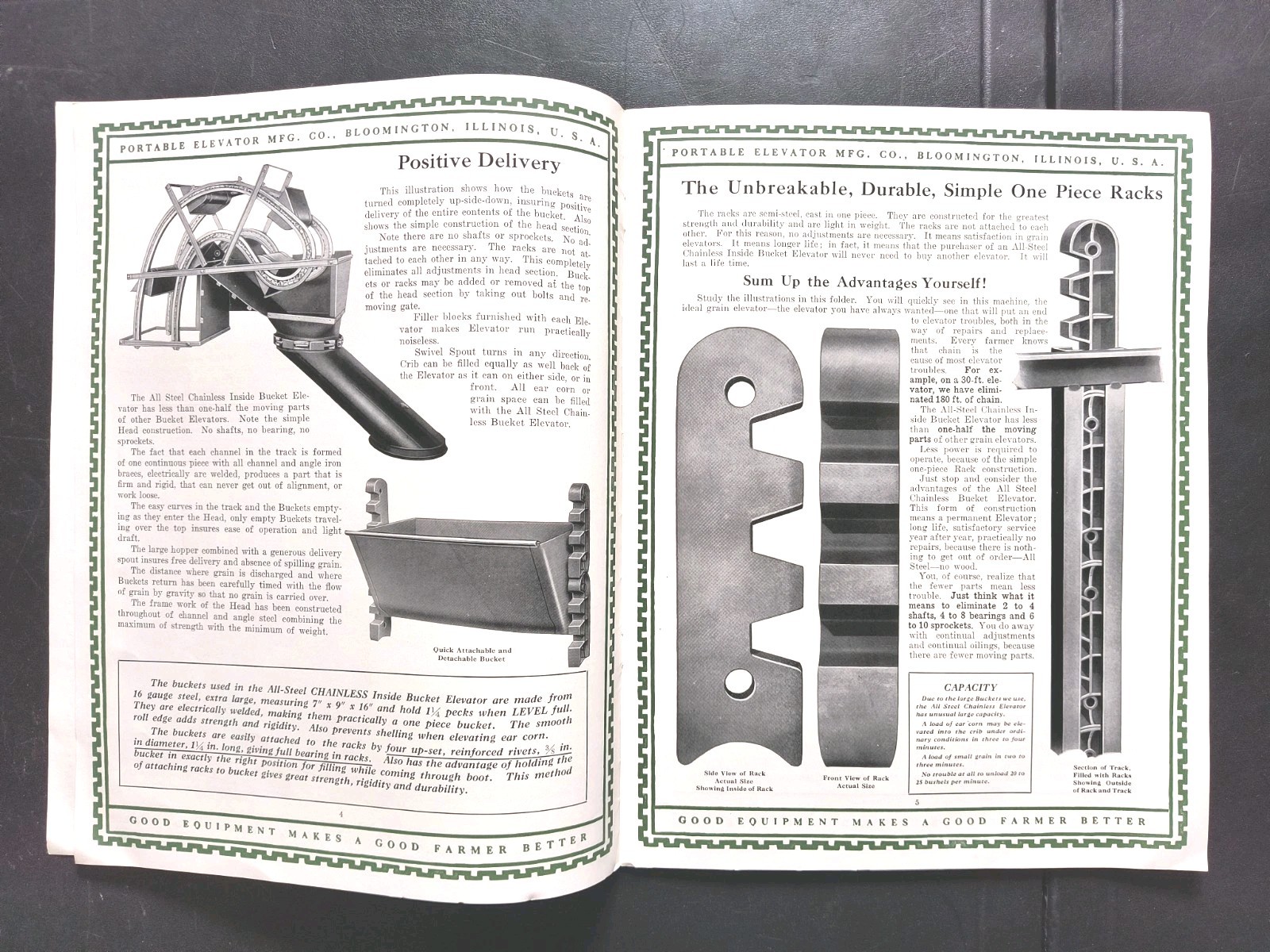1927 Portable Elevator Mfg Farm Equipment Advertising Sales Letter Brochure Lot
